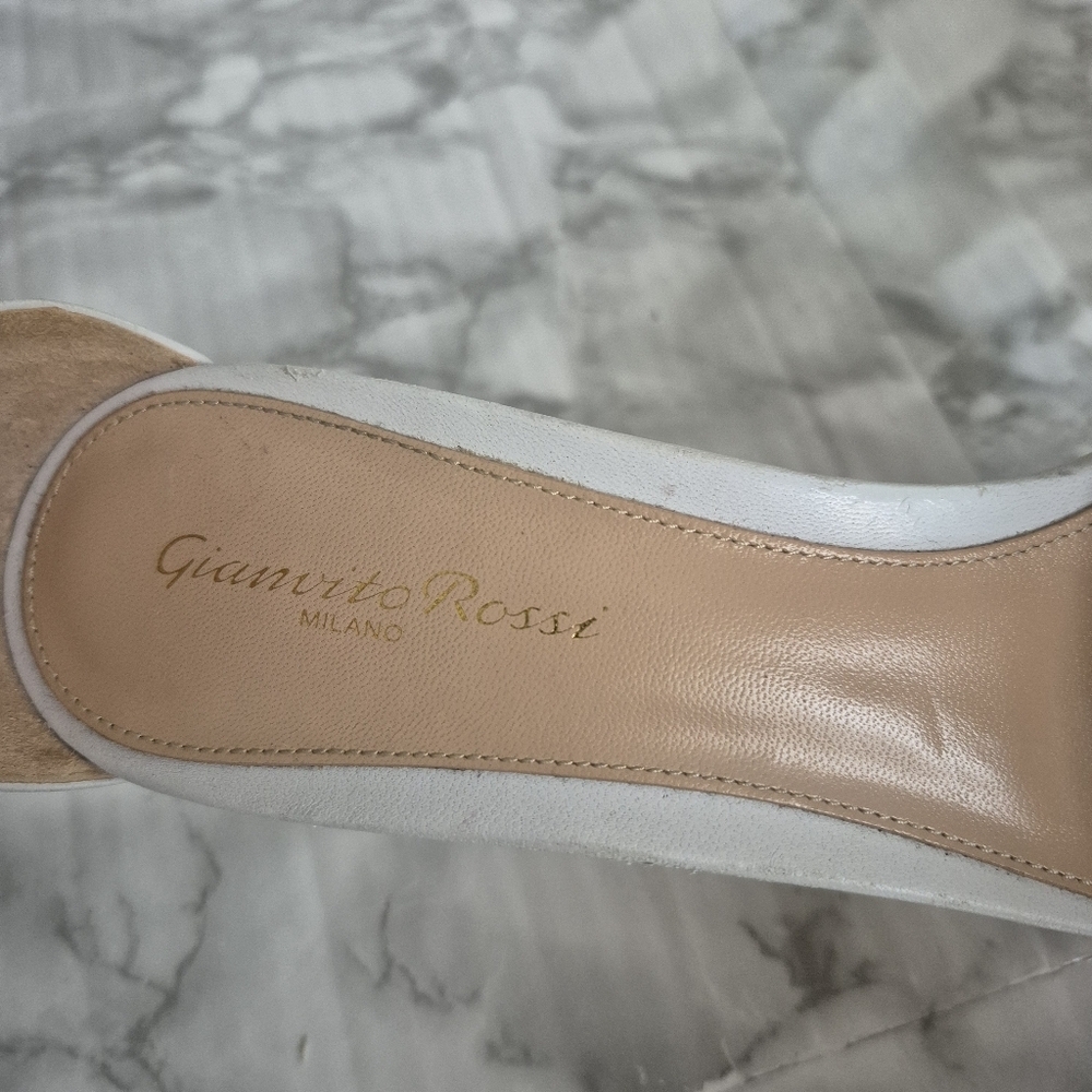 Gianvito Rossi Portofino White Leather Heeled Sandals - Picture 7 of 13